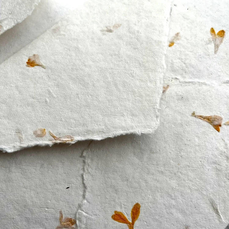 Floral deckled edge envelope with card - Oriandcalli