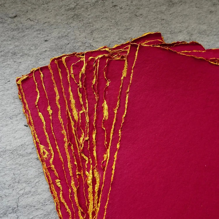 Golden edge handmade paper - Oriandcalli