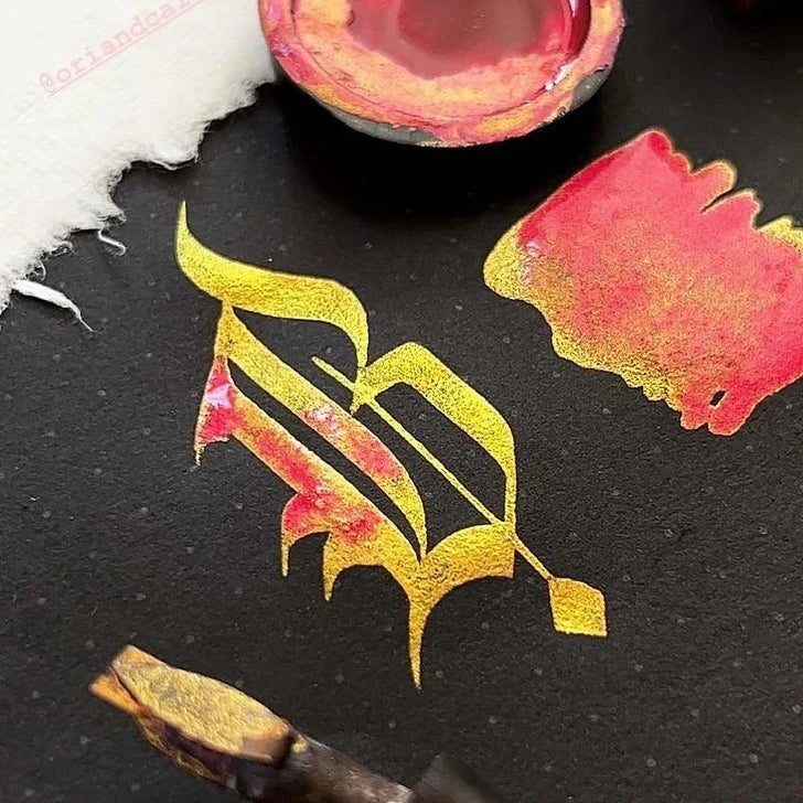 Fluorescent Pink Gold Multi Shaded - Oriandcalli