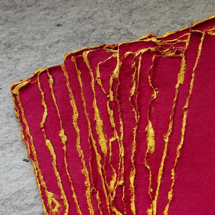 Golden edge handmade paper - Oriandcalli