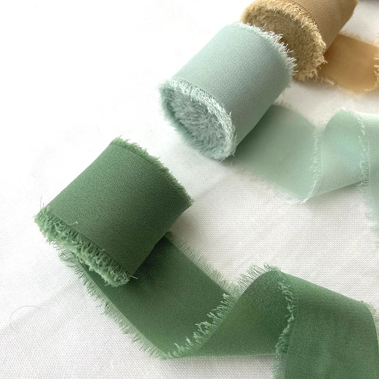 Chiffon Ribbon Full Set. ( 15 Shades) - Oriandcalli
