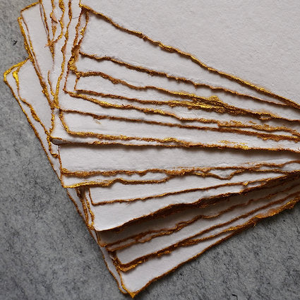 Golden edge handmade paper - Oriandcalli