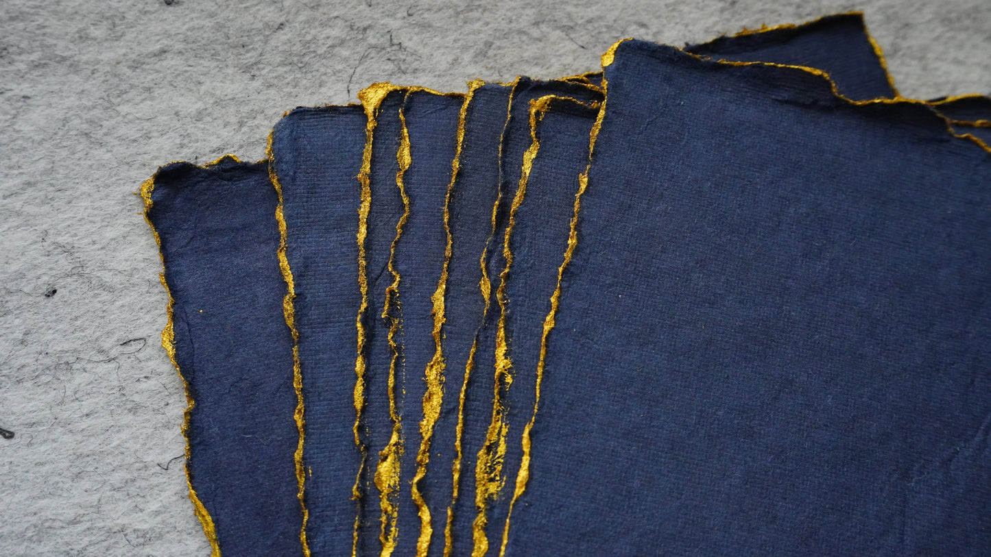 Golden edge handmade paper - Oriandcalli