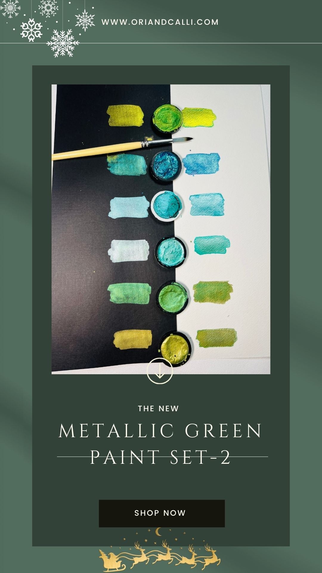 Metallic green shimmer set -2 - Oriandcalli