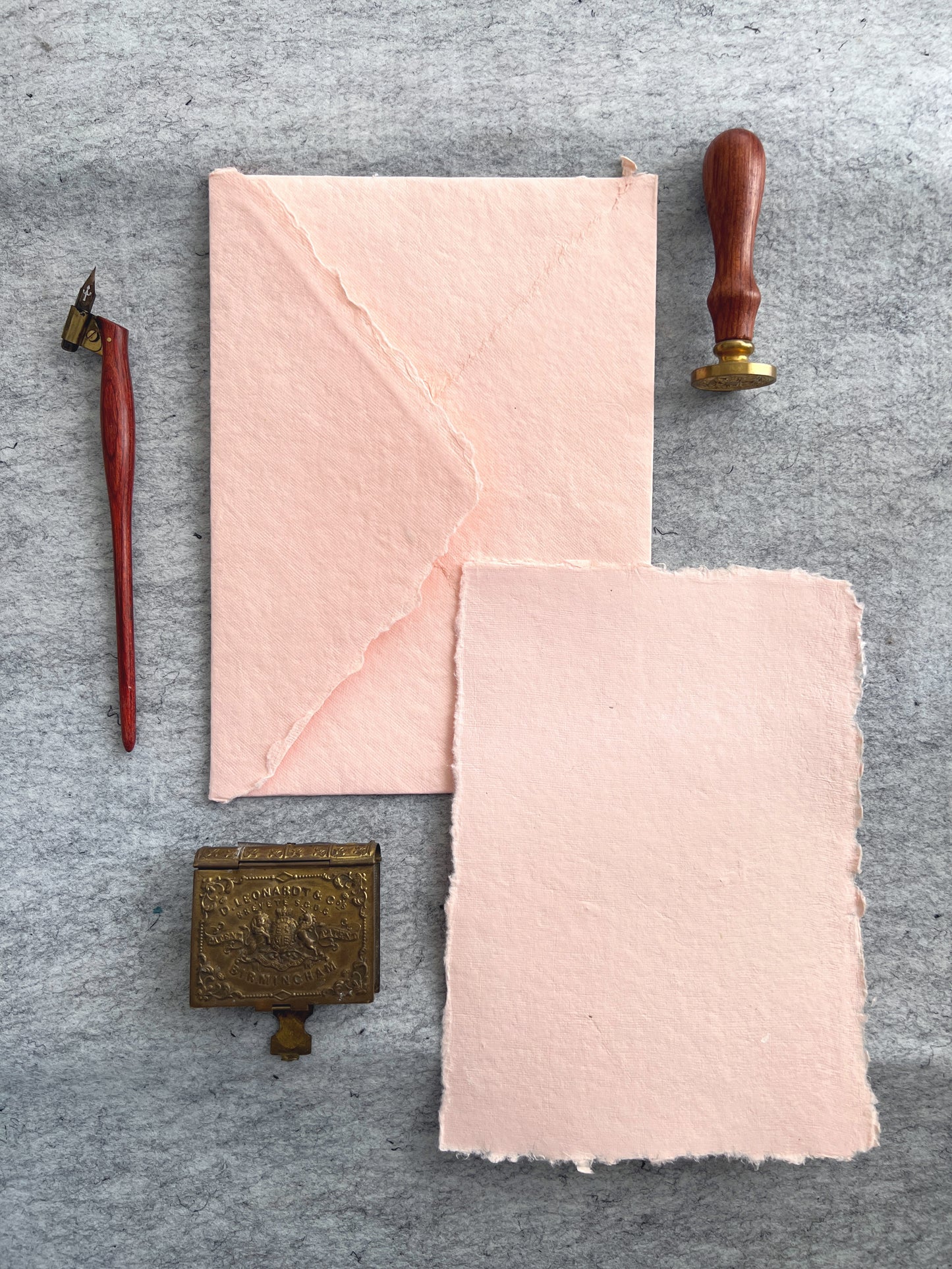 Deckled edge paper envelope with card - Oriandcalli