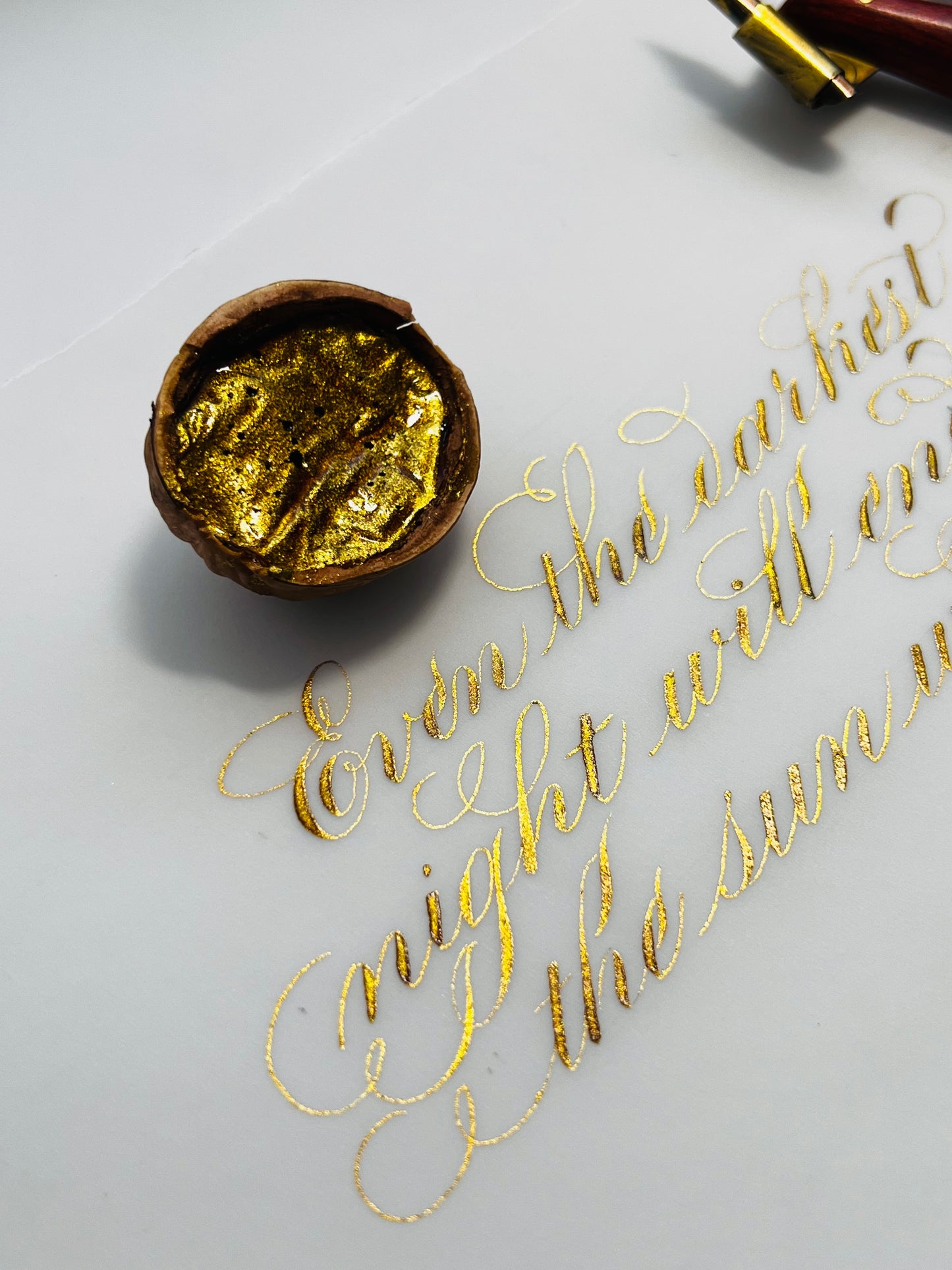 Walnut gold ink