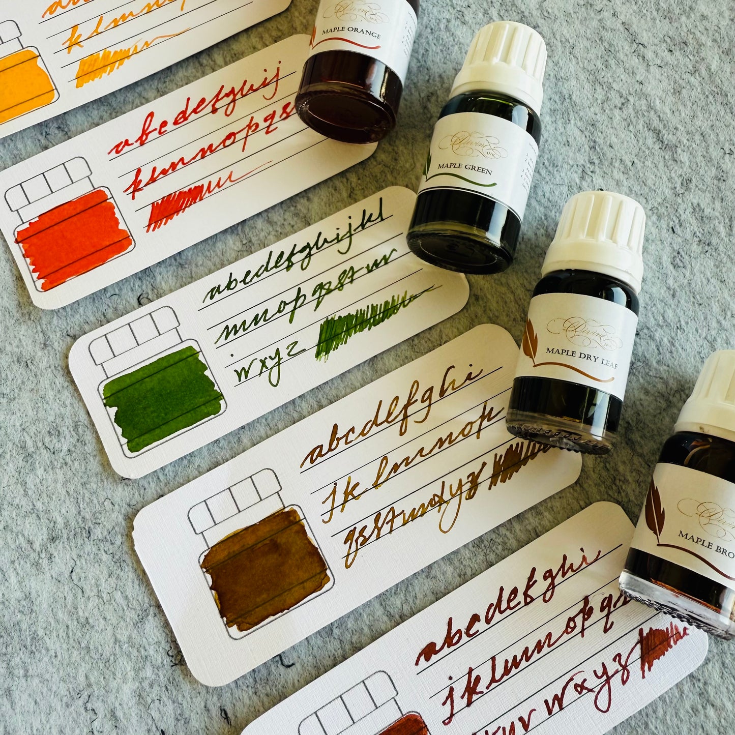Maple leaf ink samplers - Oriandcalli