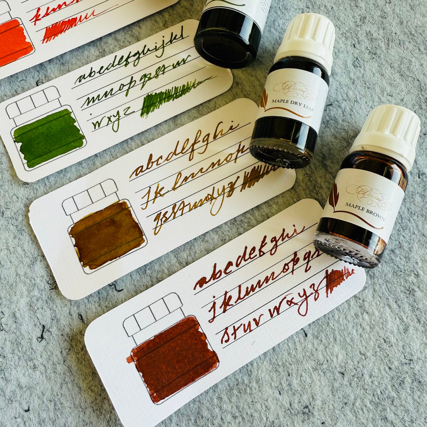 Maple leaf ink samplers - Oriandcalli