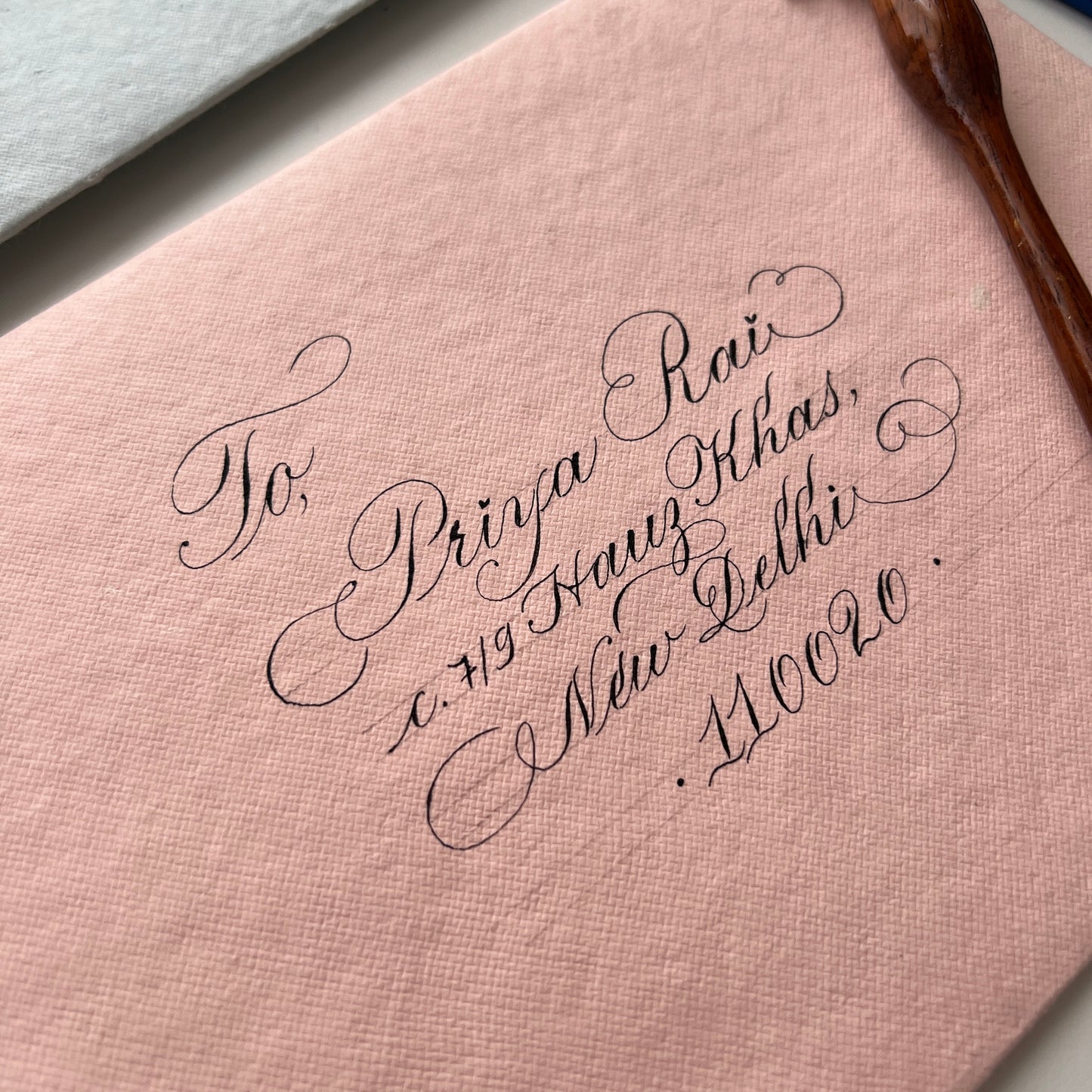 Deckled edge paper envelope with card - Oriandcalli