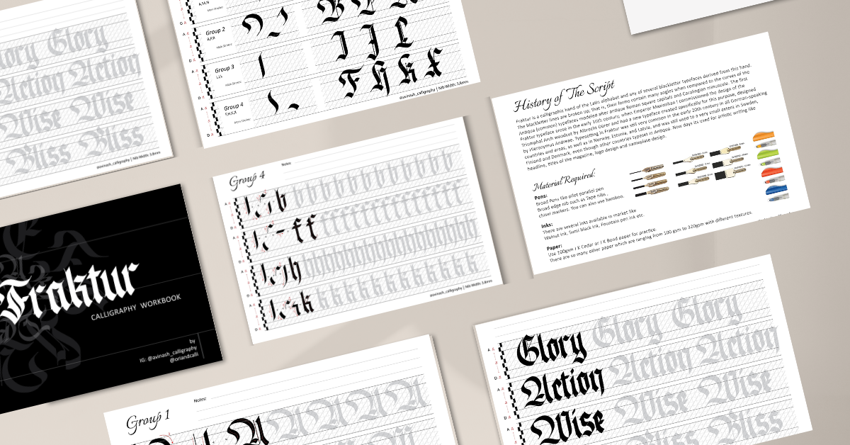 Fraktur Calligraphy Workbook - Oriandcalli