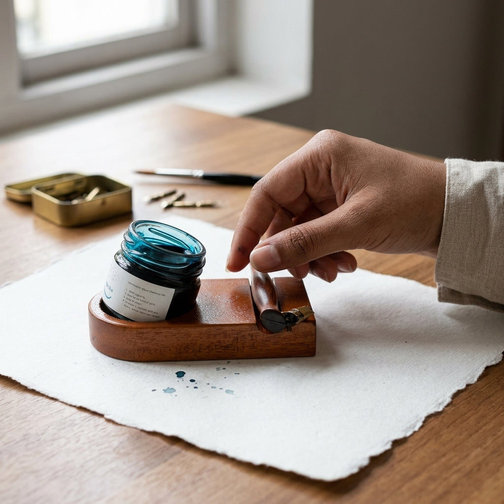 Calligraphy Inkwell with Pen Rest