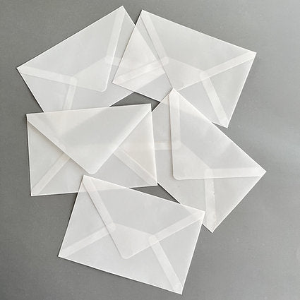 Ensemble d'enveloppes en papier translucide