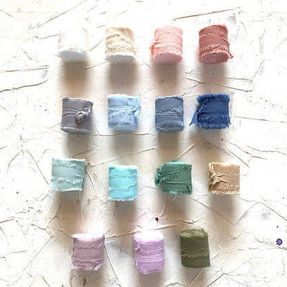 Chiffon Ribbon Full Set. ( 15 Shades)