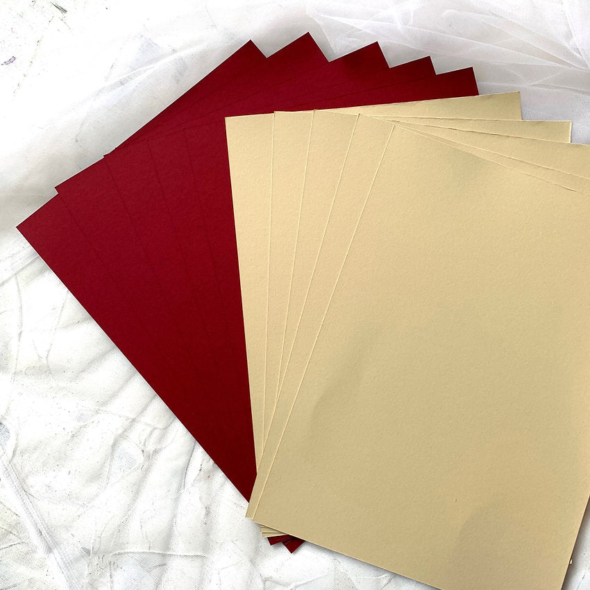 Maroon and Beige Paper Set