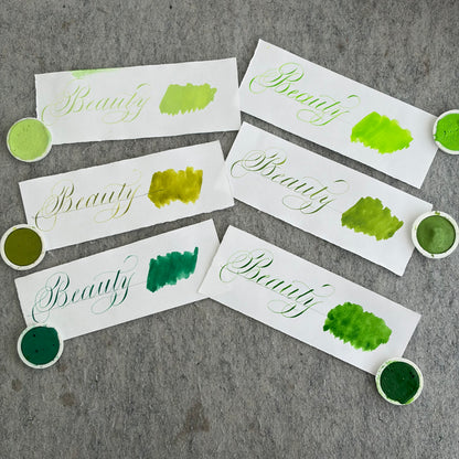 Watercolor green palette