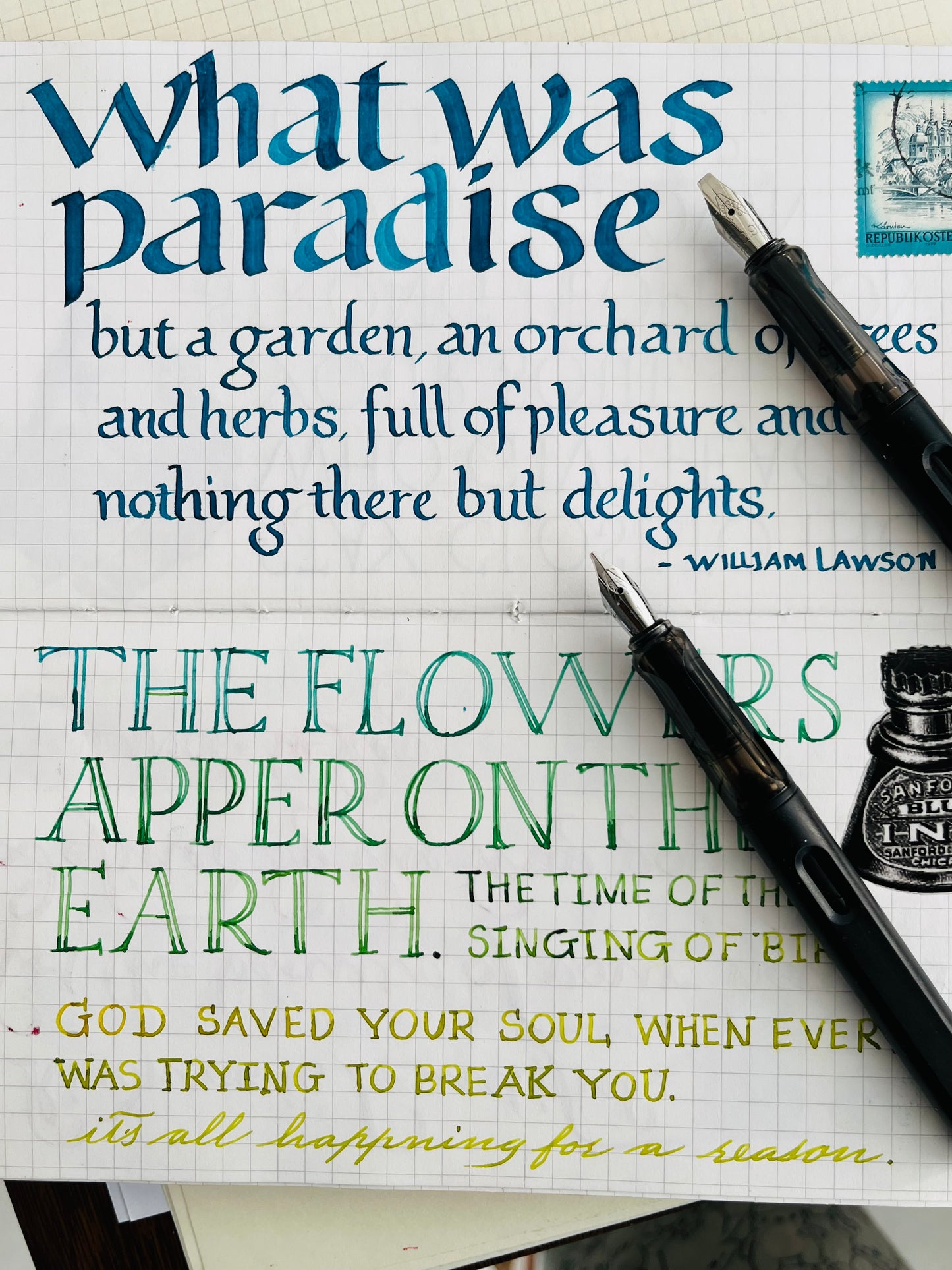 Calligraphy cut nib pen set