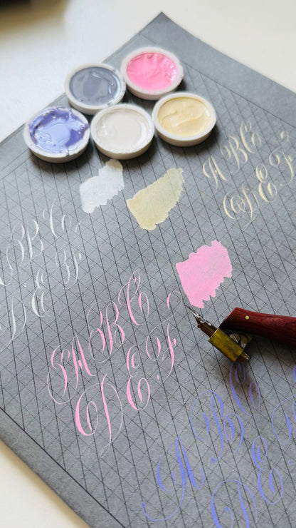 Pastel watercolor set with stand