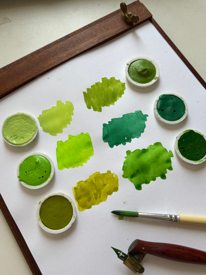 Watercolor green palette