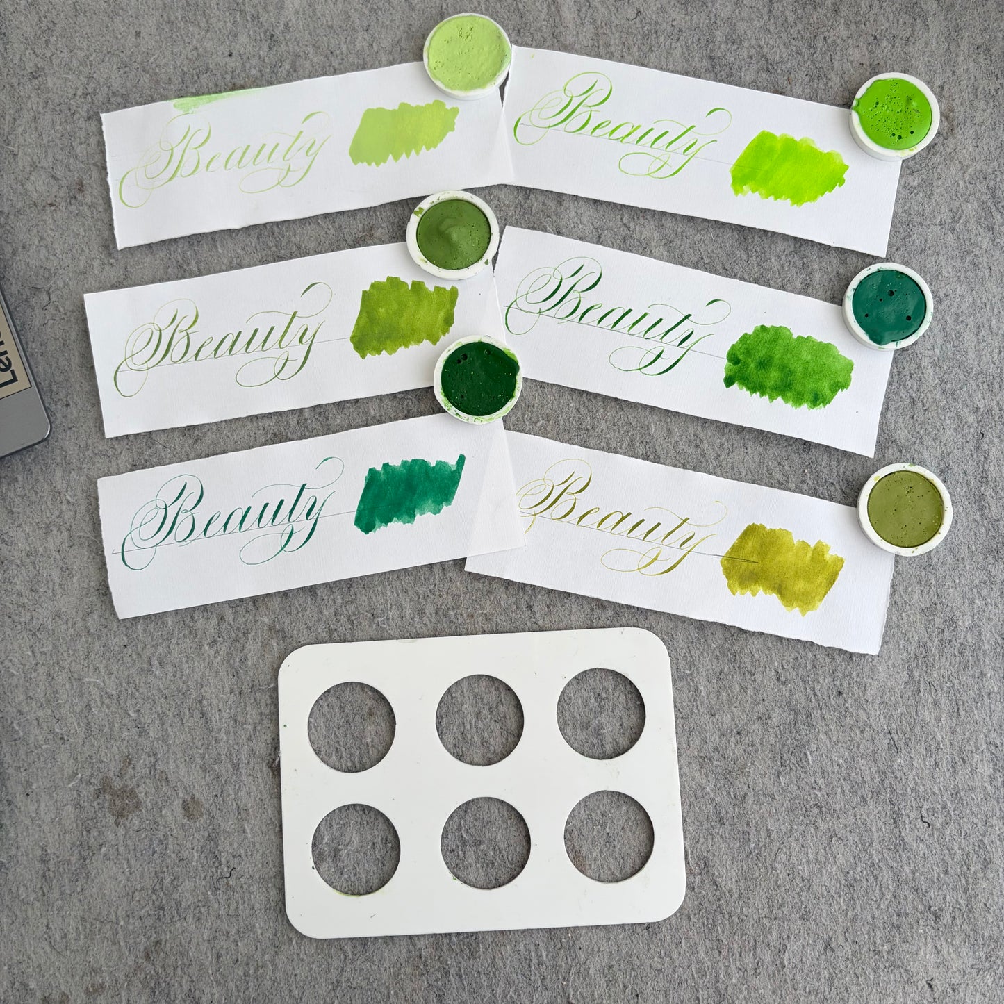 Watercolor green palette