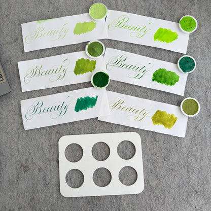 Watercolor green palette