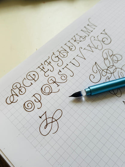 Glass pen metal body