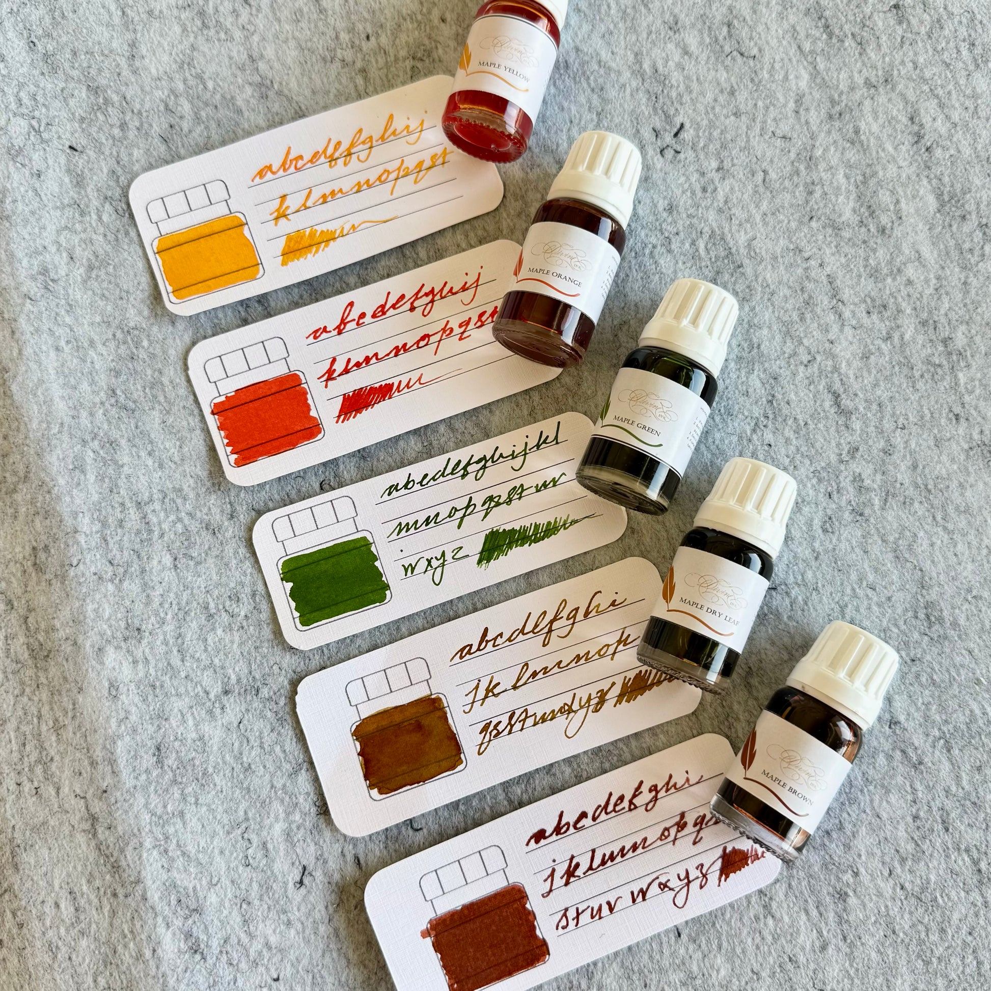 Maple leaf ink samplers - Oriandcalli