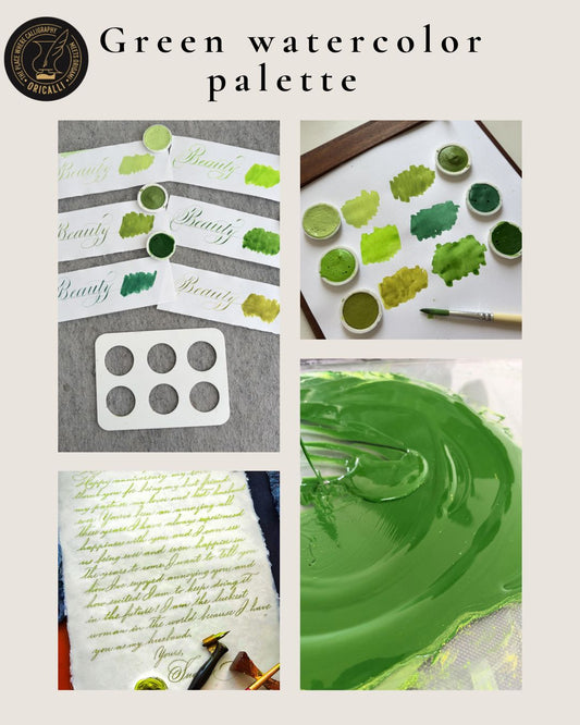 Watercolor green palette