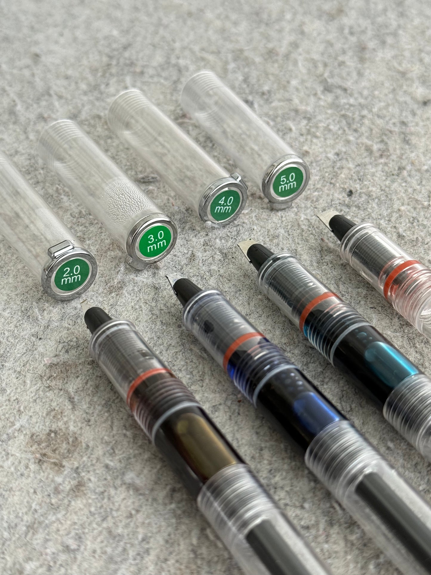 Flat tip pens