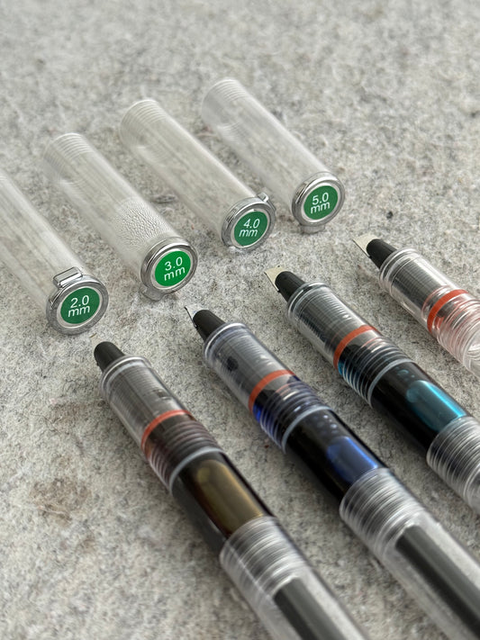 Flat tip pens