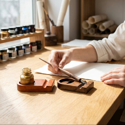 Calligraphy Inkwell with Pen Rest