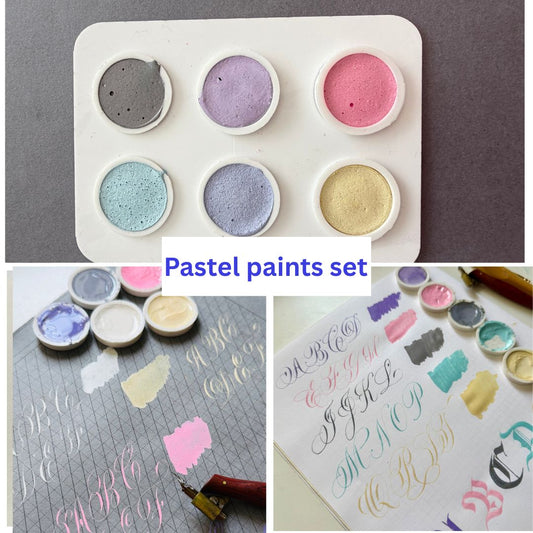 Pastel watercolor set with stand