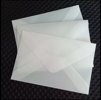 Ensemble d'enveloppes en papier translucide