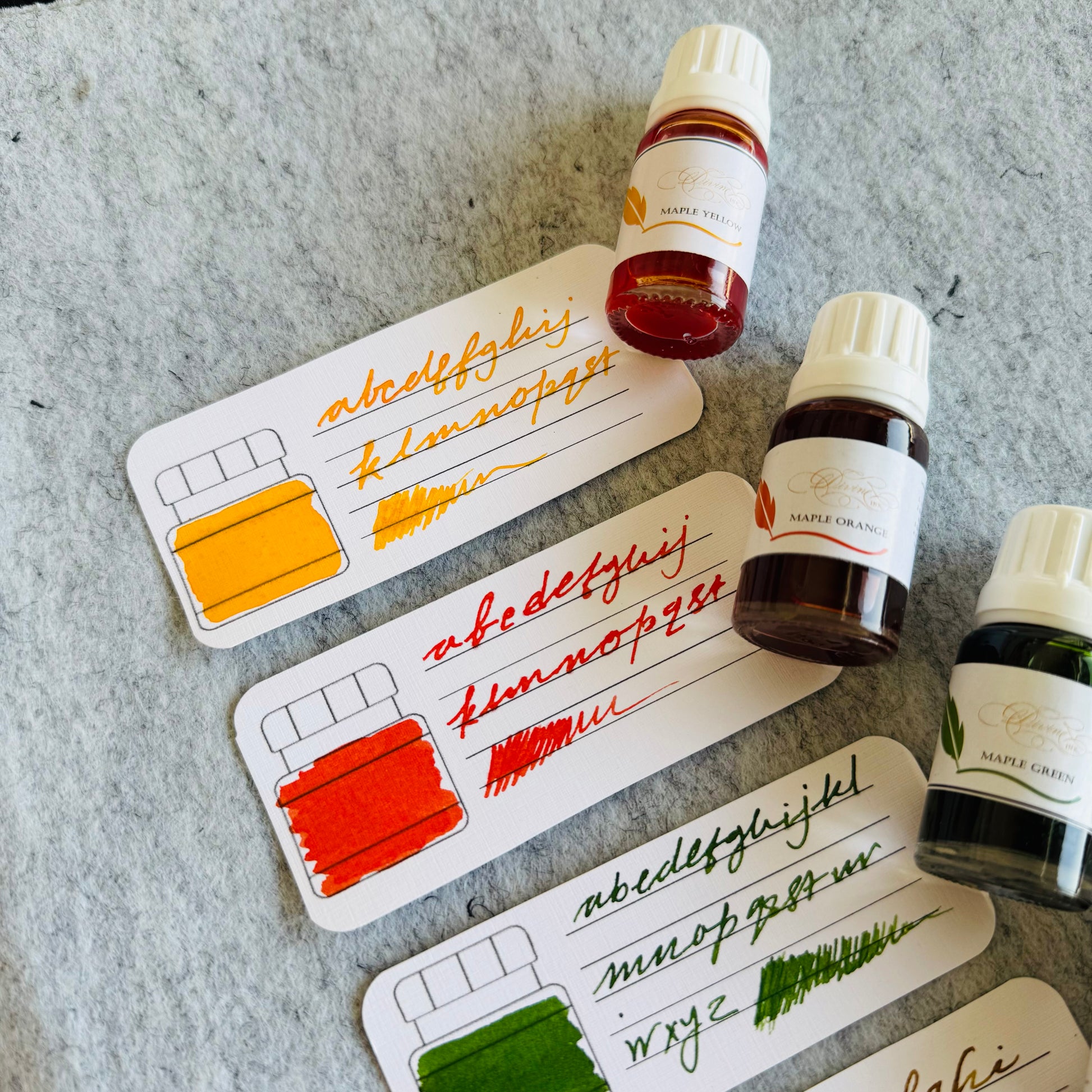 Maple leaf ink samplers - Oriandcalli