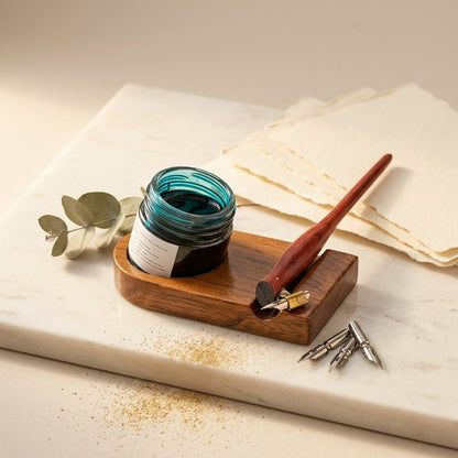 Calligraphy Inkwell with Pen Rest