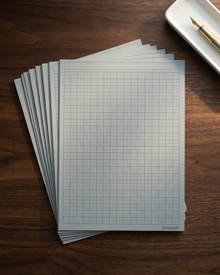Calligraphy practice Sheets - Oriandcalli