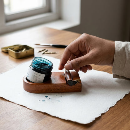 Calligraphy Inkwell with Pen Rest